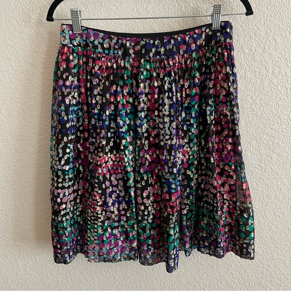 NWOT Kate Spade Metallic Multi Dot Silk Skirt - Picture 2 of 7